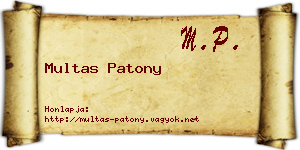 Multas Patony névjegykártya